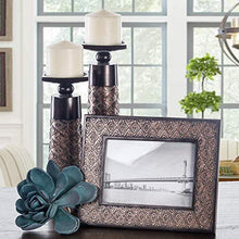 Load image into Gallery viewer, Creative Scents Dublin Set of 2 Candle Holders and Matching 5 X 7 Picture Frame - Home Decor Centerpiece for Fireplace, Desktop, Living or Dining Room Table, Coffee Table Mantle Decor (Coffee Brown)
