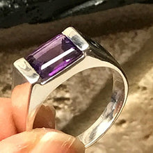 Load image into Gallery viewer, Genuine 2ct Purple Amethyst 925 Solid Sterling Silver Men's Ring Size 6, 6.75, 7, 7.75, 8, 9.75, 10, 10.75, 11, 11.75, 12