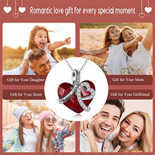 Load image into Gallery viewer, AOBOCO January Birthstone Necklace Sterling Silver Red Heart Garnet Crystal Pendant Love Jewelry Gift for Women