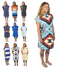 Load image into Gallery viewer, Cor Surf Poncho Changing Towel Robe with Hood and Front Pocket, Made of Quick Dry Microfiber (Medium, Tribal-Tech)