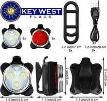 Load image into Gallery viewer, Rechargeable Bike Light Sets,Super Bright Front Headlight and Rear LED Bicycle Lights,650mah Lithium Batteries,4 Light Mode Options (8 Light Set (Total of 8 Lights))