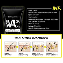 Load image into Gallery viewer, Blackhead Remover Mask Charcoal Peel Off Blackhead Mask with Deep Cleansing Activated Charcoal Face Black Mask For All Skin Types Nose Face Pore Cleaner(2.02 fl.oz/ 60ml)
