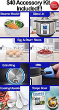 Load image into Gallery viewer, Yedi 9-in-1 Total Package Instant Programmable Pressure Cooker, 6 Quart, Deluxe Accessory kit, Recipes, Pressure Cook, Slow Cook, Rice Cooker, Yogurt Maker, Egg Cook, Sauté, Steamer, Stainless Steel