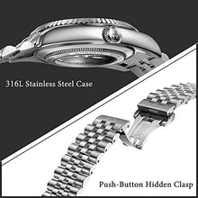 Load image into Gallery viewer, BUREI Men's Fashion Luxury Automatic Watch with Date Window Sapphire Crystal Stainless Steel Band and Cas