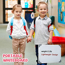 Load image into Gallery viewer, Magnetic Dry Erase White Board 16 inches x 12inches, Foldable Double Sided Portable Whiteboard, Includes Magnets & Eraser, 4 Magnetic Dry Erase Pens, Multicolored