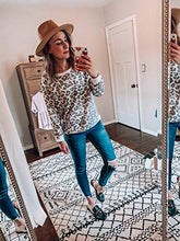 Load image into Gallery viewer, ECOWISH Women's Camouflage Print Casual Leopard Pullover Long Sleeve Sweatshirts Top Blouse Camel X-Large