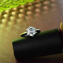 Load image into Gallery viewer, AINUOSHI 2 Ct CZ Solitaire Engagement Ring Sterling Silver Cubic Zirconia White Gold Plated Size 4-10 Anniversary Rings(7)