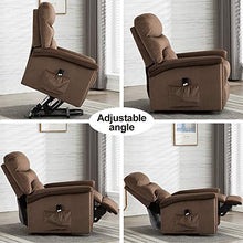 Load image into Gallery viewer, Bonzy Home Recliner New Electric Powered Lift Recliner Chair with Remote Control - Home Theater Seating - Bedroom & Living Room Chair Recliner Sofa for Elderly (Brown D145)