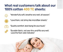 Load image into Gallery viewer, California Design Den 400-Thread-Count Twin XL Sheets, 100% Cotton, Blue Color 3 Piece Bedding Set, Sateen Weave Bed Sheet for Kids, Teens & Adult Beds Includes Fitted Sheet, Flat Sheet and Pillowcase