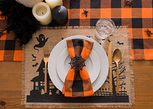 Load image into Gallery viewer, DII Classic Buffalo Check Tabletop Collection for Family Dinners, Special Occasions, Barbeques, Picnics and Everyday Use, 100% Cotton, Machine Washable, Table Runner, 14x72, Orange & Black