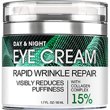 Load image into Gallery viewer, Eye Cream for Dark Circles Wrinkles Puffiness and Bags Under Eyes – Anti-Aging Collagen Eye Cream – Day and Night Formula with Caffeine, Dimethicone and Vitamin B – 1.7 Oz