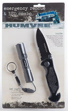 Load image into Gallery viewer, Humvee HMV-KC-ER1 Black Emergency Rescue Knife & Light Combo