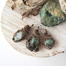 Load image into Gallery viewer, Genuine Natural Raw Green Emerald Pendant Necklace - Wire Wrapped Fine Jewelry For Women Wife Men Unisex - 24 Inches Chain - May Birthstone - Christmas Gift For Him Her