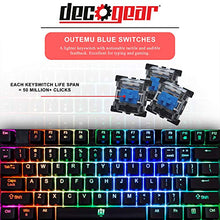 Load image into Gallery viewer, Deco Gear Mechanical Gaming Keyboard, Anti-Ghosting, Ergonomic Fixed Palm Rest, Full Customizable RGB Backlit, Carbon Fiber Design, Outemu Blue Switch, Wired, Black