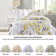 Load image into Gallery viewer, Comfort Spaces Bed in A Bag - Trendy Casual Design Cozy Comforter with Complete Sheet Set with Side Pocket, All Season Cover, Matching Shams, Twin XL(66 in x 90 in), Nina, Floral Yellow/Grey 6 Piece
