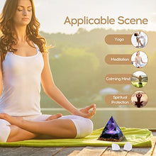Load image into Gallery viewer, Hopeseed Orgone Pyramid for Positive Energy, Orgonite Amethyst&Obsidian Healing Crystal Pyramids for Reduce Stress Chakra Reiki Healing Meditation Attracts Lucky and Success