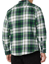 Load image into Gallery viewer, Amazon Essentials Men's Regular-Fit Long-Sleeve Flannel Shirt, Green/Ivory, Plaid, X-Small