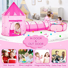 Load image into Gallery viewer, PigPigPen 3pc Kids Play Tent for Girls with Ball Pit, Crawl Tunnel, Princess Tents for Toddlers, Baby Space World Playhouse Toys, Boys Indoor& Outdoor Play House, Perfect Kid’s Gifts