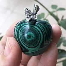 Load image into Gallery viewer, faovramulet Synthetic Green Malachite Stone Carved Appple Figurine Sculpture Statue Healing Crystal Home Ornament Decoration 1.3" Tall