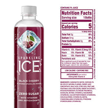 Load image into Gallery viewer, Sparkling Ice, Black Cherry Sparkling Water, Zero Sugar Flavored Water, with Vitamins and Antioxidants, Low Calorie Beverage, 17 fl oz Bottles (Pack of 12)