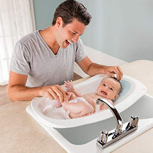 Load image into Gallery viewer, Summer Right Height Bath Tub – Elevated and Spacious Baby Bathtub with Newborn Bath Support – Extended Use Features Include Tubside Seat and Stepstool