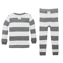Load image into Gallery viewer, Burt's Bees Baby baby girls Pajamas, 2-piece Pj Set, 100% Organic Cotton (12 Mo-7 Yrs) Pajama Set, Heather Grey Rugby Stripe, 5T US
