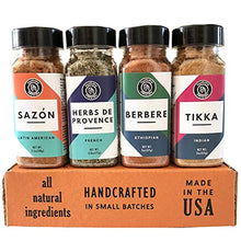 Load image into Gallery viewer, Global Spice Collection Gift Set - Nummy Nibbles World Traveler 4-Pack Herb, Spice & Seasoning Blends - No Salt, No Sugar, Whole30 Approved, Vegan , Keto, Paleo