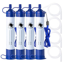 Load image into Gallery viewer, EHS Personal Filtration System to Purify Clean Water to Drink, for Camps, Backpacks, Emergencies, Traveling, Outdoors, Hydration Solutions, Family 4 Pack, Includes 24 Inch Tubing