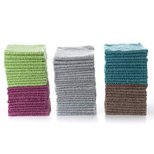 Load image into Gallery viewer, Simpli-Magic 79148 Cotton Washcloths, 60 Pack, Taupe/Turquoise/Lime/Powder Blue/Raspberry 60 Pack