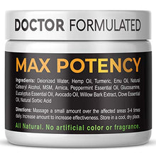 Load image into Gallery viewer, Extra Strength Hemp Cream Pain Relief Rub – Only 3rd Party Tested Product To Verify Strength/Results. All Natural for Nerve-Sciatic, Muscle, Back Pain & Inflammation, with Arnica, MSM, Emu, Turmeric