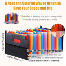 Load image into Gallery viewer, 24 Pocket Expanding File Folder with Cloth Edge Wrap, Letter Size Organizer Expandable Accordion A4 Files Bag