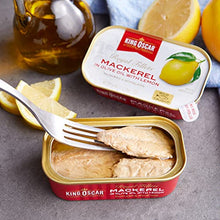 Load image into Gallery viewer, King Oscar Skinless & Boneless Mackerel in Olive Oil & Lemon, 4.05 oz. Cans (Pack of 12)