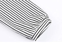 Load image into Gallery viewer, MEROKEETY Women's 3/4 Balloon Sleeve Striped High Waist T Shirt Midi Dress with Pockets