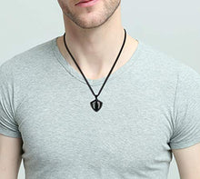 Load image into Gallery viewer, COAI Black Obsidian Shield of Faith Pendant Amulet Necklace Mens Womens