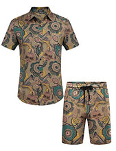 Load image into Gallery viewer, COOFANDY Men's Flower Shirt Hawaiian Sets Casual Button Down Short Sleeve Shirt