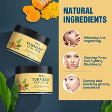 Load image into Gallery viewer, Meliza Turmeric Facial Mask, Turmeric Clay Facial Mask with Kaolin Clay, Detox Mud Mask for Skin Care, Turmeric Mud Mask for Acne, Dirt, Oil, Dark Spots and Refining Pores(5.29oz)