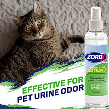Load image into Gallery viewer, ZORBX Strong Odor Remover Spray - Unscented Odor Eliminator Spray for Pet, Urine, and Shoe | Stronger Deodorizer Spray, Pack of 4 (7.5 Oz Each)