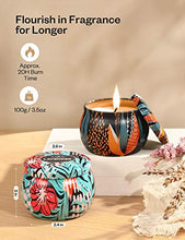 Load image into Gallery viewer, Scented Candles Gift Set, 4 Cans Made of 100% Natural Soy Wax with Essential Oils for Stress Relief, 4 Fragrances Use for Aromatherapy, Bath, Yoga, Perfect for Christmas, Birthday, Mother's Day