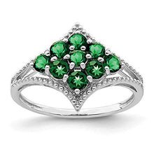 Load image into Gallery viewer, 925 Sterling Silver Tsavorite Band Ring Size 7.00 Gemstone Fine Jewelry For Women Gifts For Her