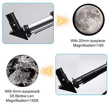 Load image into Gallery viewer, ToyerBee Telescope for Kids &Adults &Beginners,70mm Aperture 300mm Astronomical Refractor Telescope(15X-150X),Portable Travel Telescope with an Adjustable Tripod,A Phone Adapter&A Wireless Remote