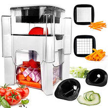 Load image into Gallery viewer, Vegetable Chopper, Fun Life 4 in-1 Food Chopper Cutter Slicer Dicer, Manual Veggie Slicer For Cutter, Dicer, Spiralizer For Onion, Garlic, Cabbage, Carrot, Potato, Tomato, Fruit, Salad