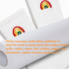 Load image into Gallery viewer, New brothread Sticky Self-Adhesive Tear Away Embroidery Stabilizer Backing 12" x 10 Yd roll - Medium Weight for Napped Fabric & Hoop Less Embroidery