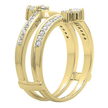 Load image into Gallery viewer, Dazzlingrock Collection 0.40 Carat (ctw) 14K Round White Diamond Wedding Band Enhancer Guard Double Ring, Yellow Gold, Size 9.5