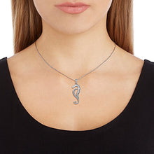 Load image into Gallery viewer, 925 Sterling Silver White Cubic Zirconia Seahorse Charm Pendant Necklace for Women Teen Girls (Pendant Necklace with Gift Box)