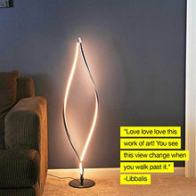 Load image into Gallery viewer, Brightech Twist - Modern LED Spiral Floor Lamp for Living Room Bright Lighting - Built in Dimmer for Bedroom Ambience Or TV Soft Light - Futuristic Indoor Pole Lamp for Offices - Black