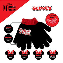 Load image into Gallery viewer, Disney Toddler Winter Earmuffs and Kids Gloves, Minnie Mouse Ear Warmers, Black, Little Girls, Ages 4-7