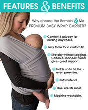 Load image into Gallery viewer, Baby Wrap Carrier, Easy to Put On-Sling, Swaddle Close Comfort - Adjustable Breastfeeding Cover - Lightweight Sling Baby Carrier for Infant - Soft, Comfortable & Breathable (Heather Gray)