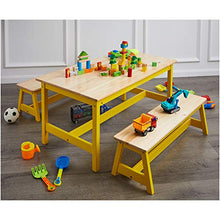Load image into Gallery viewer, AmazonBasics Indoor Kids Table and Bench Set, Natural