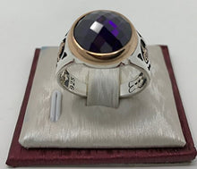 Load image into Gallery viewer, KAR 925K Stamped Sterling Silver Amethyst Zircon Men's Ring K41F (9)