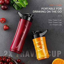 Load image into Gallery viewer, HadinEEon Blender with 3 Adjustable Speeds, Stainless Steel Personal Blender for Shakes and Smoothies, Powerful Smoothie Blender with 20oz & 10oz Tritan BPA Free Portable Travel Bottles